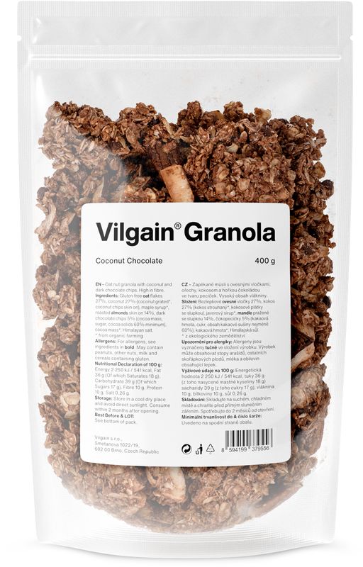 Vilgain Granola kokos s čokoládou 400 g Obrázek