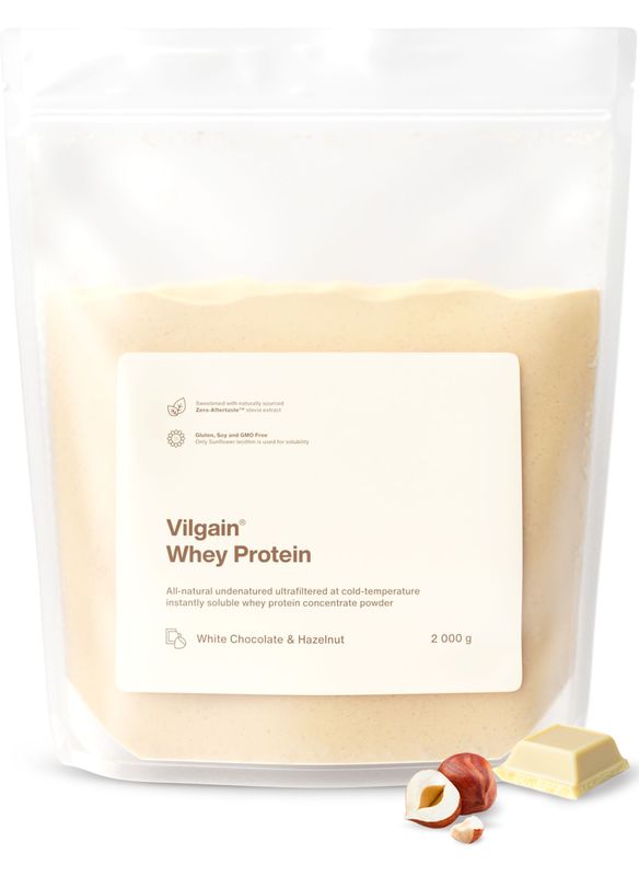 Vilgain Whey Protein Bílá čokoláda a lískový oříšek 2000 g Obrázek