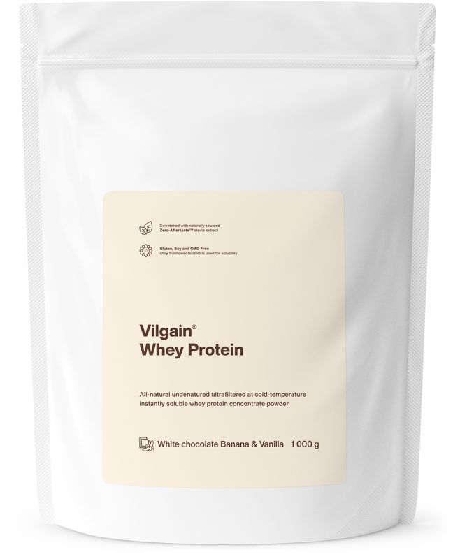 Vilgain Whey Protein bílá čokoláda, banán a vanilka 1000 g Obrázek