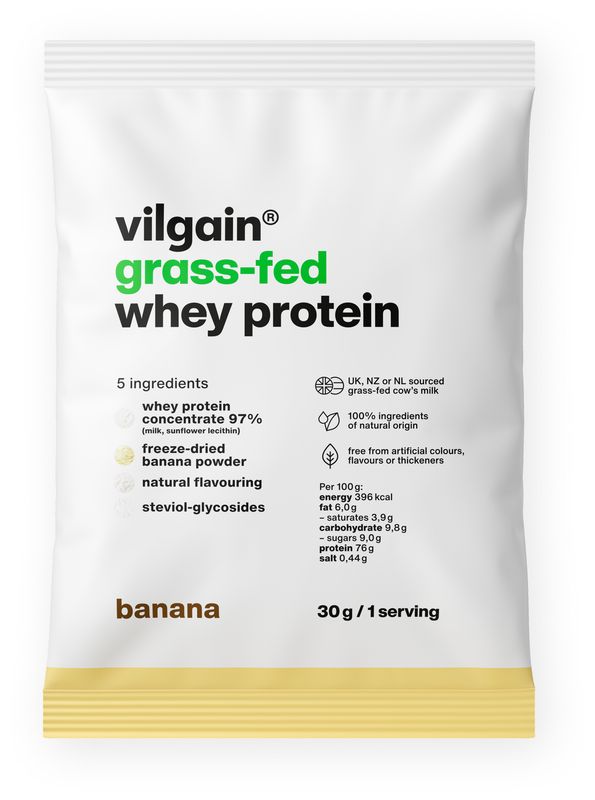 Levně Vilgain Grass-Fed Whey Protein – banán 30 g