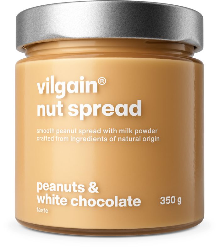 Vilgain Nut Spread –  3× Arašídy s bílou čokoládou 350 g
