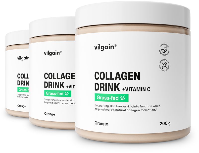 Vilgain Collagen Drink + Vitamin C –  3× pomeranč 200 g Obrázek