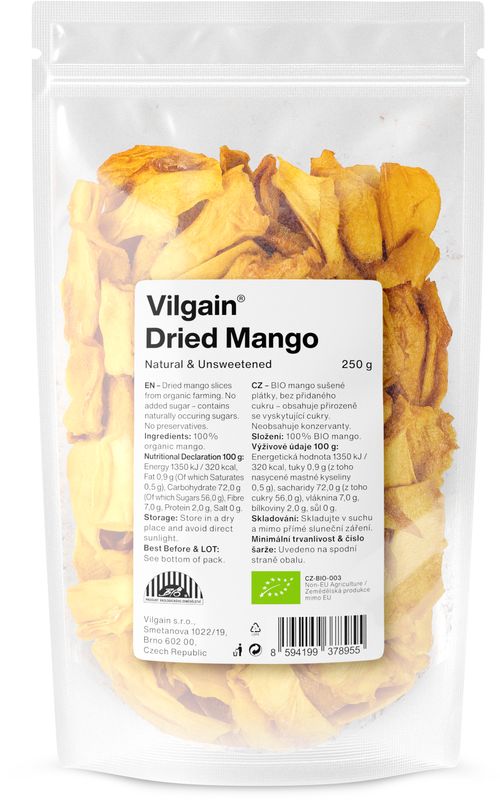 Vilgain Mango sušené BIO –  3× 250 g