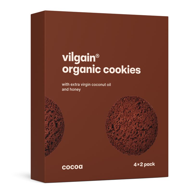 Levně Vilgain Cookies BIO – kakao 135 g (4 x 2 sušenky)