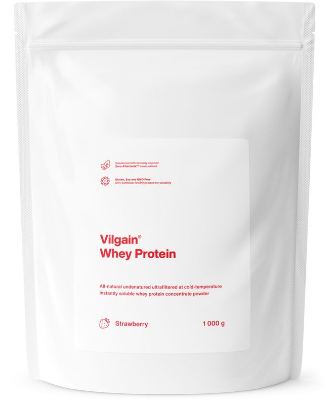 Vilgain Whey Protein jahoda 1000 g Obrázek