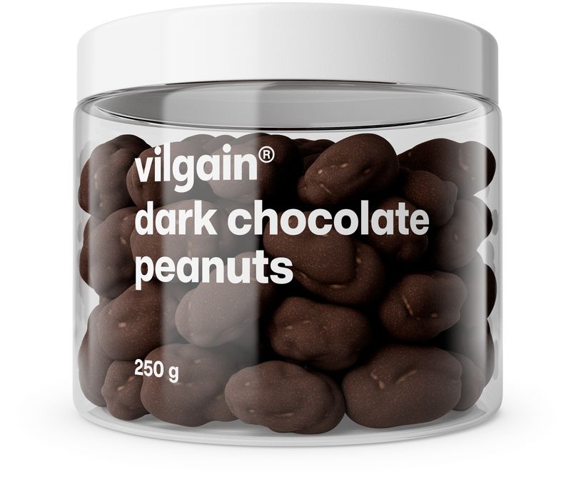 Levně Vilgain Arašídy v čokoládě – 3× hořká čokoláda 250 g