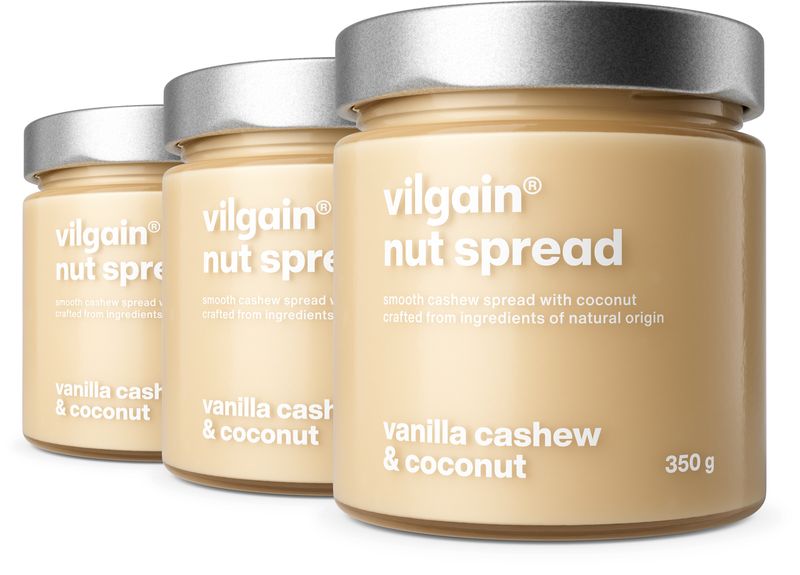Vilgain Nut Spread –  3× Kešu a kokos s vanilkou 350 g
