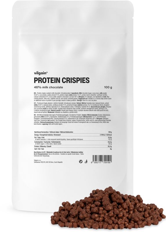 Vilgain Protein Crispies mléčná čokoláda 100 g Obrázek