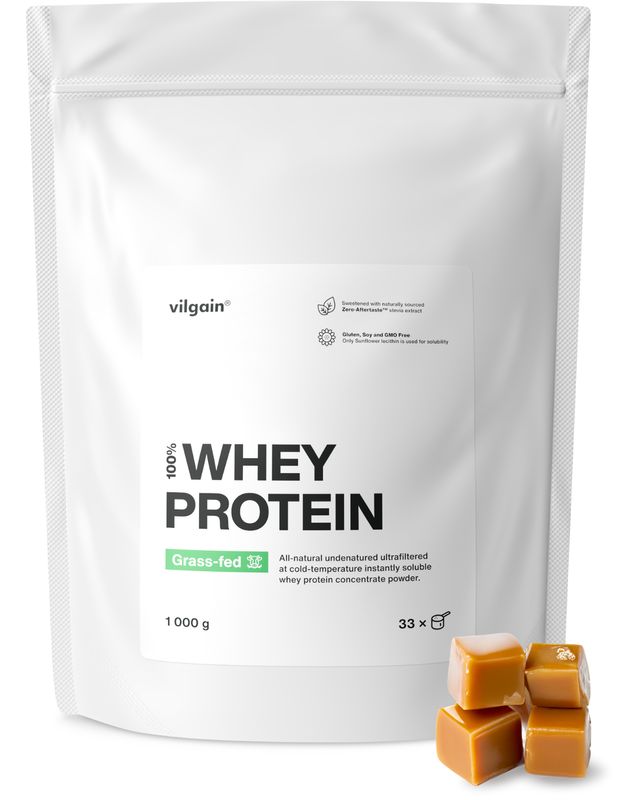 Vilgain Grass-Fed Whey Protein slaný karamel 1000 g Obrázek