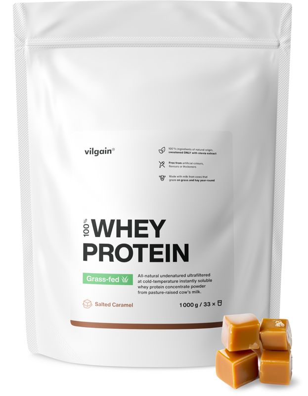 Vilgain Grass-Fed Whey Protein slaný karamel 1000 g Obrázek