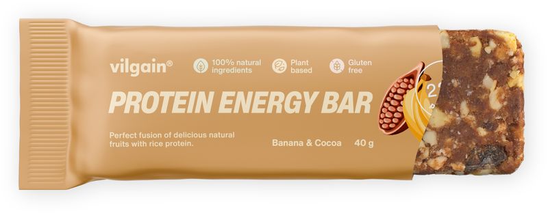 Vilgain Plant Protein Energy Bar – kakaó és banán 40 g akciós termékkép 1