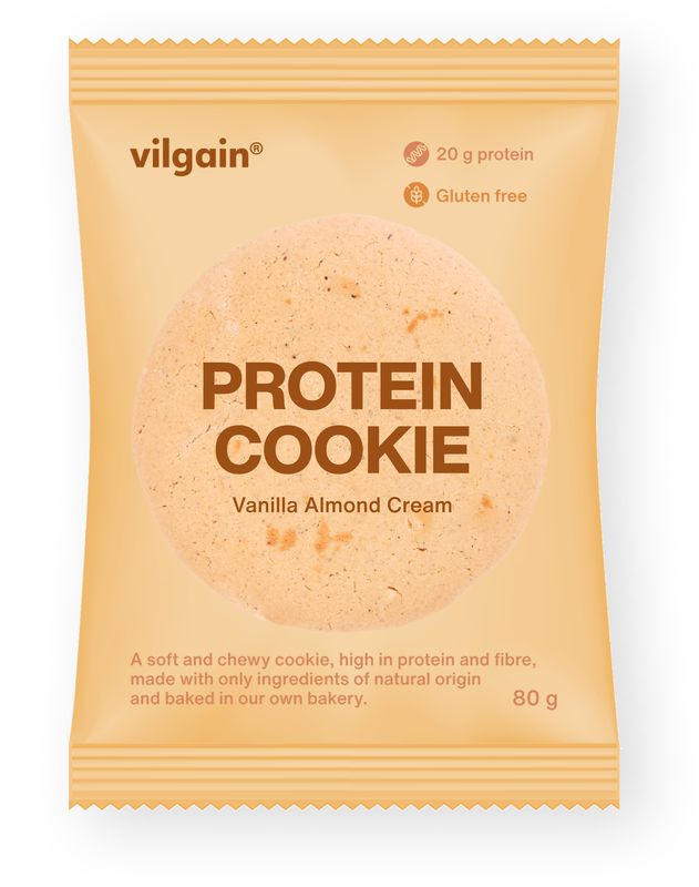 Vilgain Protein Cookie –  12× Vanilkový krém s mandľami 80 g