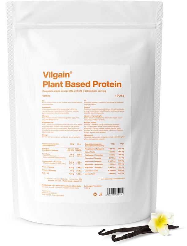 Vilgain Plant Based Protein vanilka 1000 g Obrázek