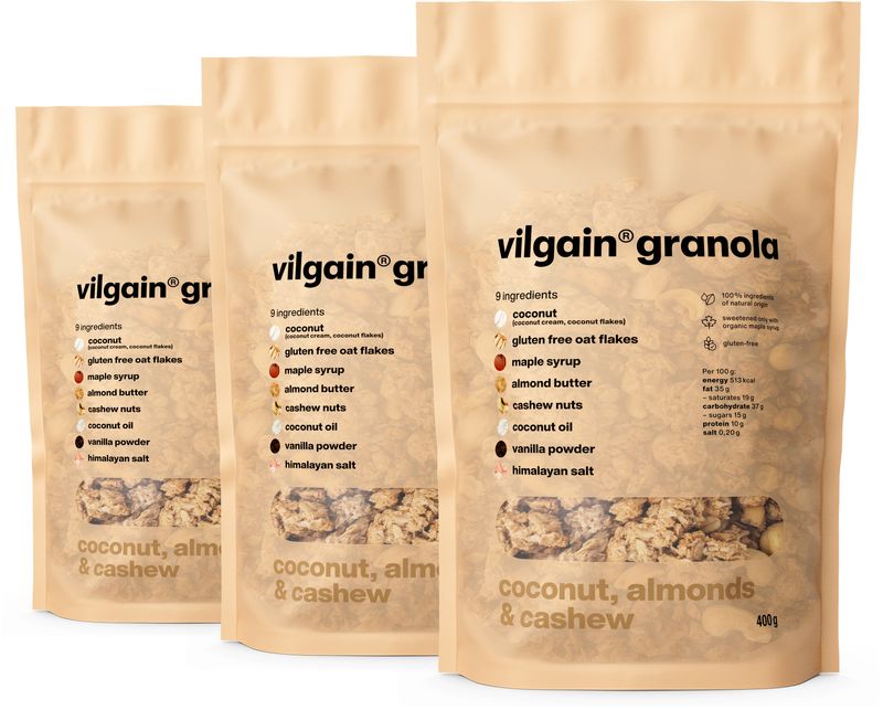 Levně Vilgain Granola – 3× kokos, mandle a kešu 400 g