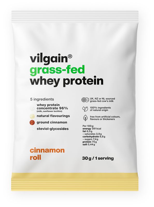 Levně Vilgain Grass-Fed Whey Protein – skořicová rolka 30 g