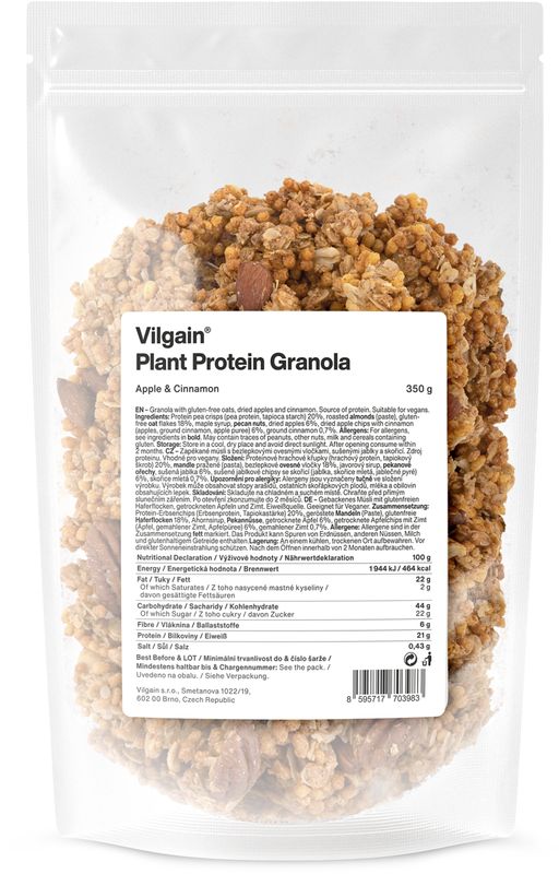 Vilgain Plant Protein Granola Jablko a skořice 350 g Obrázek