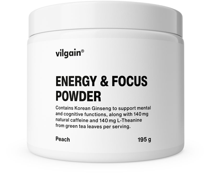 Levně Vilgain Energy & Focus Powder – broskev 195 g