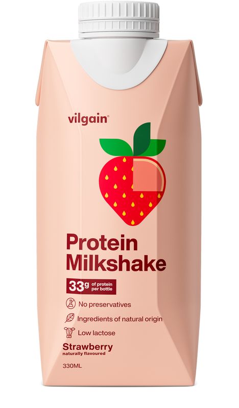 Levně Vilgain Protein Milkshake – jahoda 330 ml