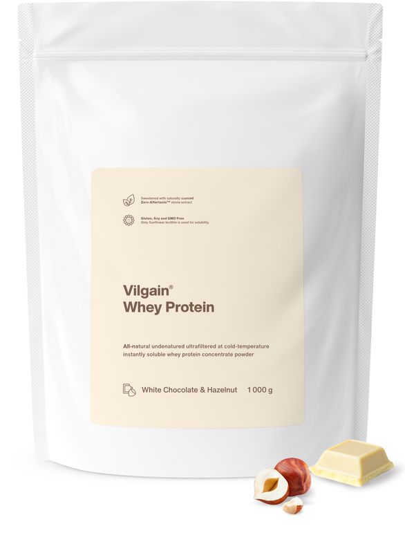 Vilgain Whey Protein Bílá čokoláda a lískový oříšek 1000 g Obrázek