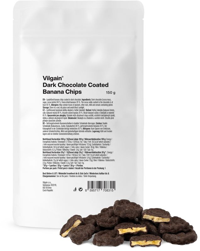 Vilgain Banánové plátky v horkej čokoláde 150 g Obrázek