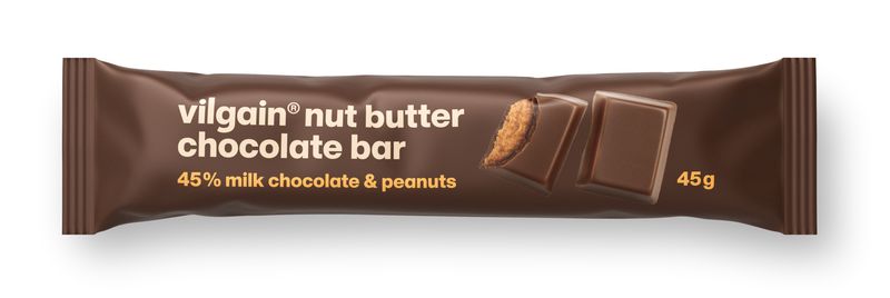Vilgain Nut Butter Chocolate Bar – 45% mléčná čokoláda s arašídovým krémem 45 g