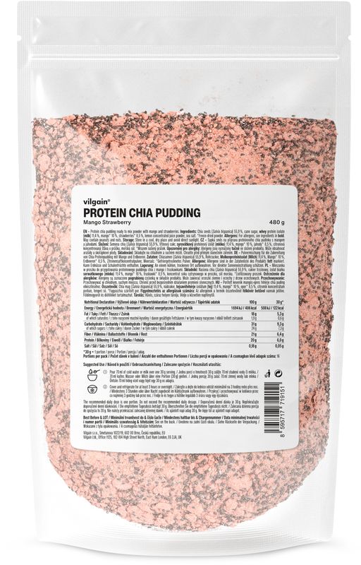 Vilgain Protein Chia Pudding Mix – mangó és eper 480 g akciós termékkép 1