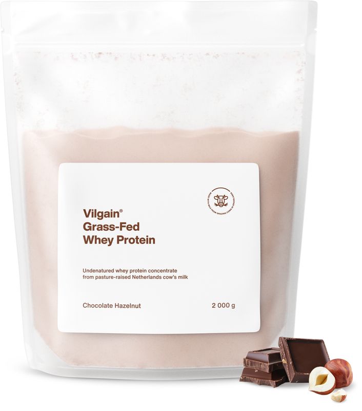 Vilgain Grass-Fed Whey Protein čokoláda/lískový ořech 2000 g Obrázek