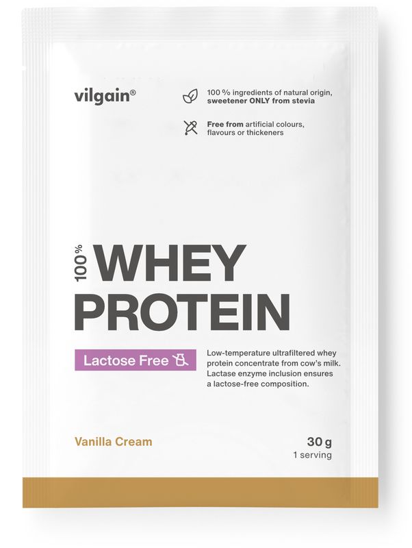 Vilgain Lactose Free Whey Protein Vanilkový krém 30 g Obrázek