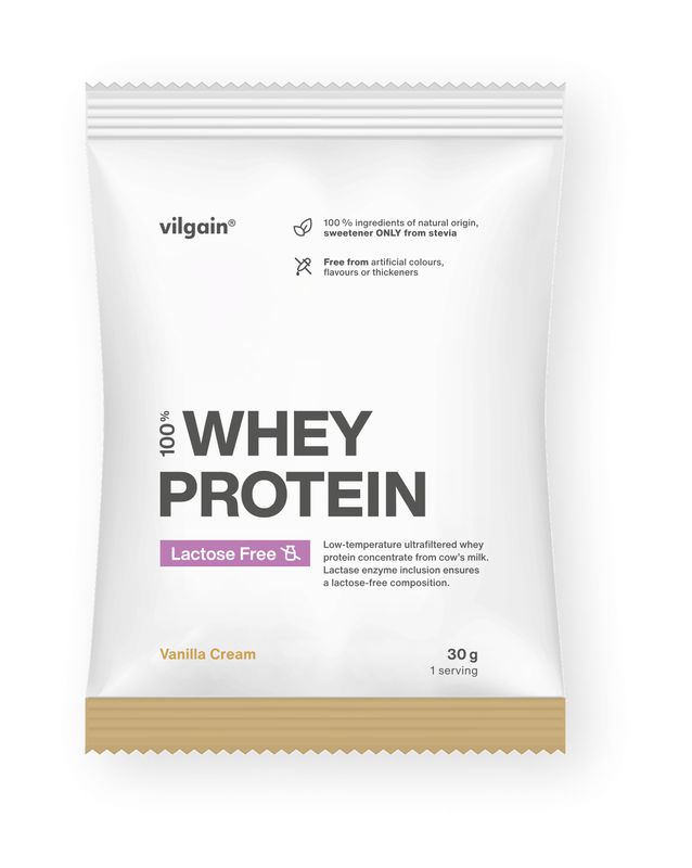 Vilgain Lactose Free Whey Protein Vanilkový krém 30 g Obrázek
