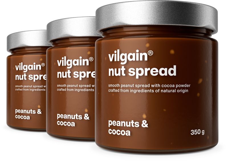 Vilgain Nut Spread –  3× Arašidy s kakaom 350 g