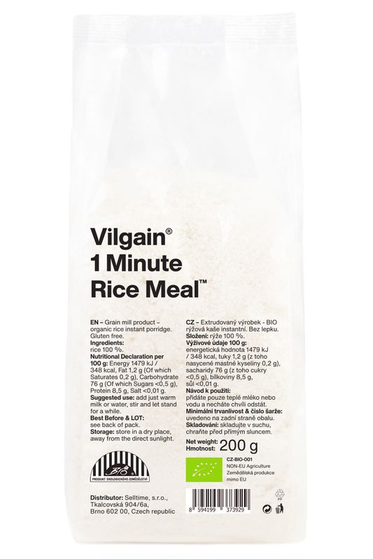 Vilgain Minutová rýžová kaše BIO 200 g Obrázek