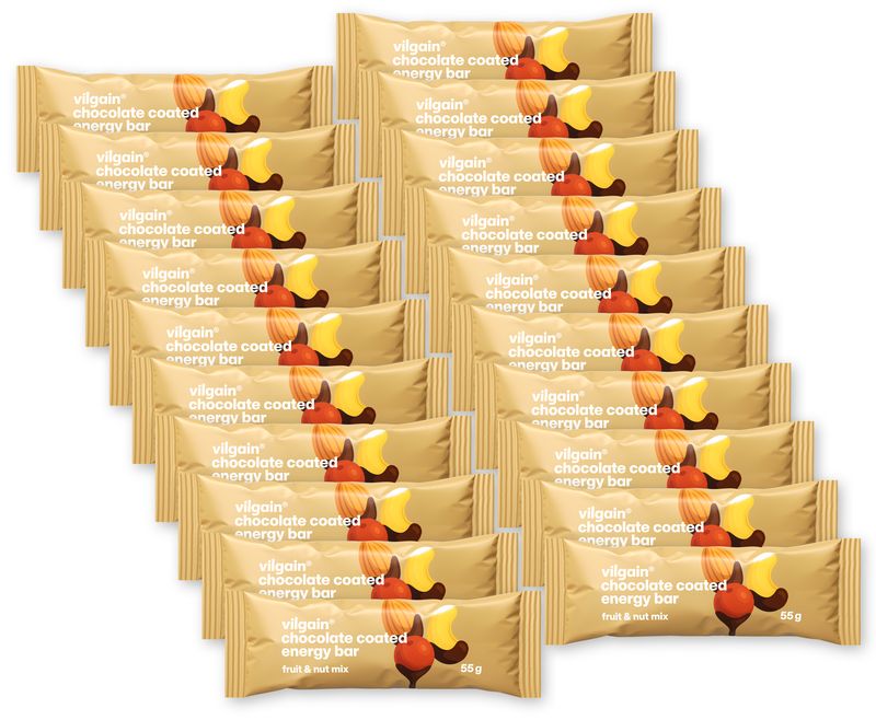 Vilgain Energy Bar – 20× mix ořechů a ovoce zalité čokoládou 55 g
