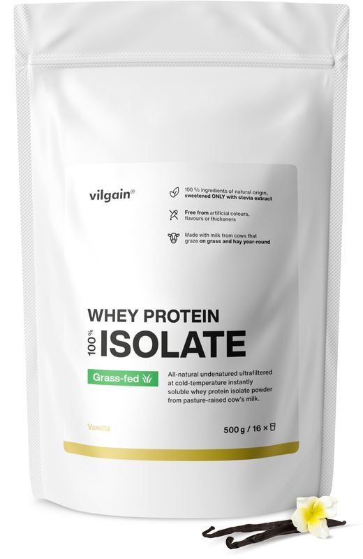 Vilgain Grass-Fed Whey Protein Isolate vanilka 500 g Obrázek