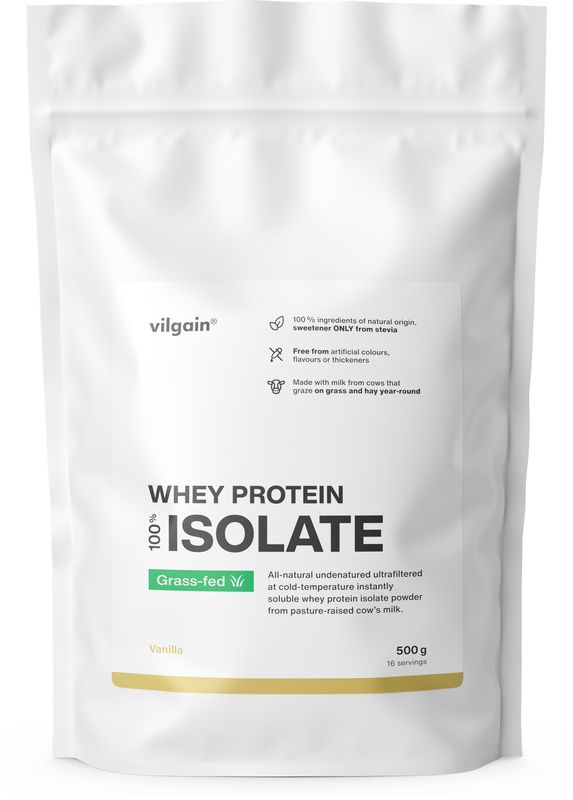Levně Vilgain Grass-Fed Whey Protein Isolate – vanilka 500 g