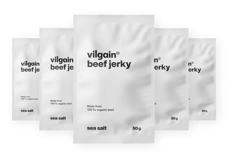 Levně Vilgain Hovězí jerky BIO – 5× mořská sůl 50 g
