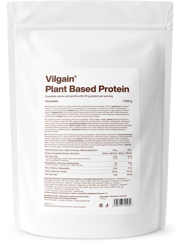 Vilgain Plant Based Protein čokoláda 1000 g Obrázek