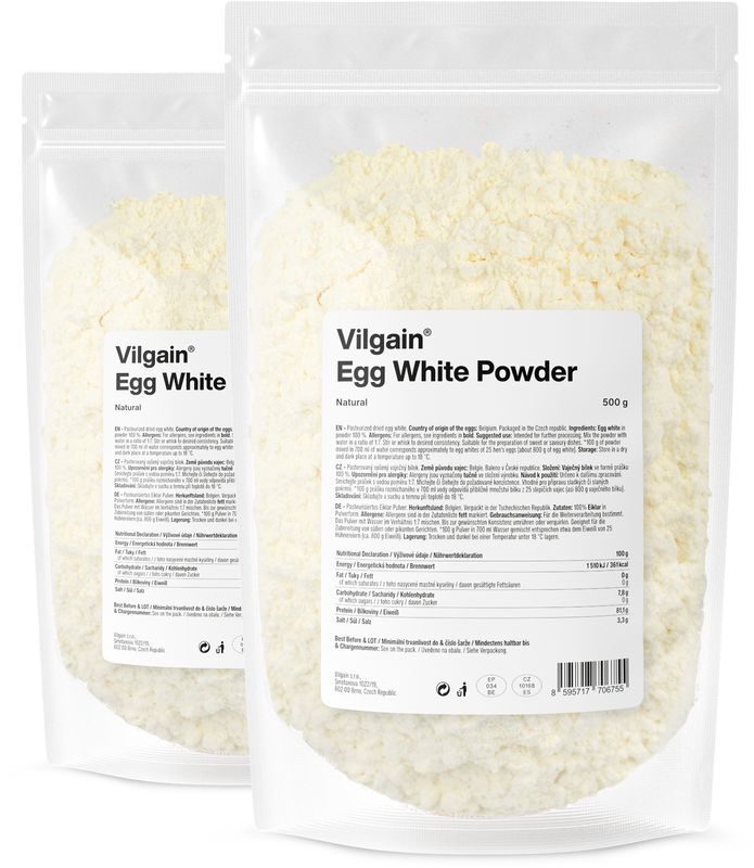 Vilgain Sušené vaječné bílky – 2× 500 g
