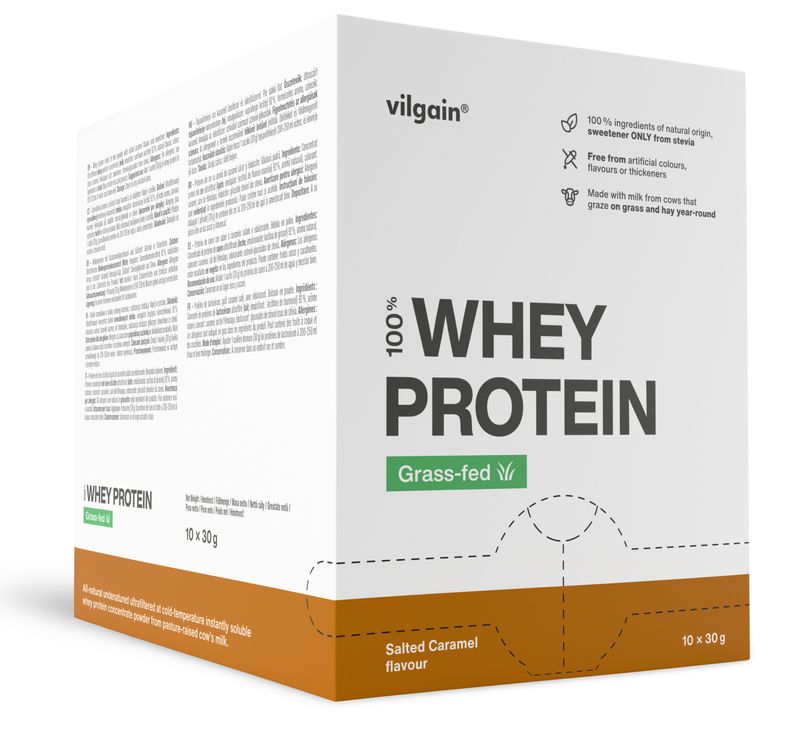 Vilgain Grass-Fed Whey Protein – slaný karamel 300 g (10 x 30g)