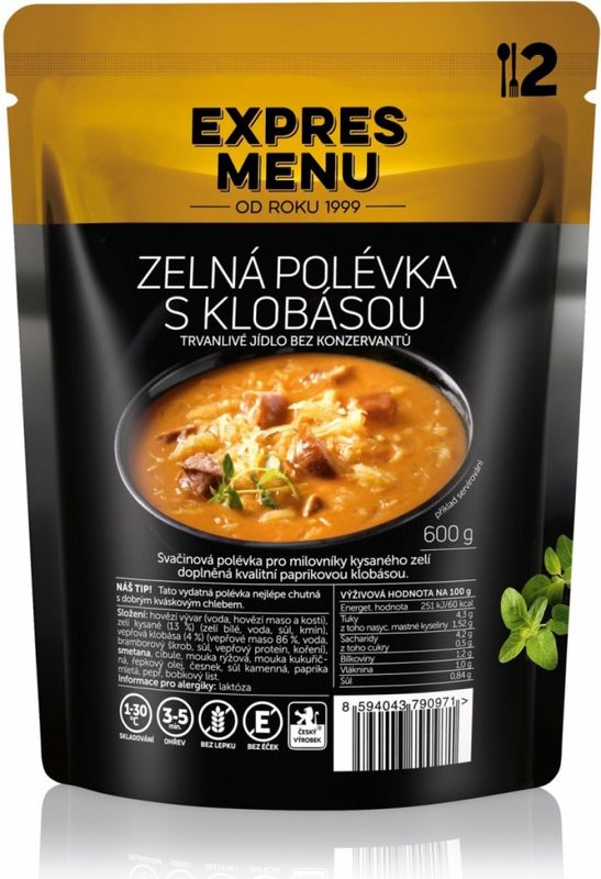 Levně Expres Menu Zelná polévka s klobásou – 600 g