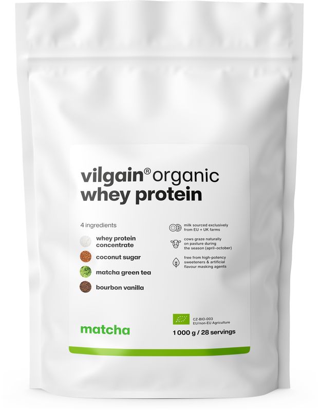 Levně Vilgain Whey Protein BIO – matcha 1 000 g