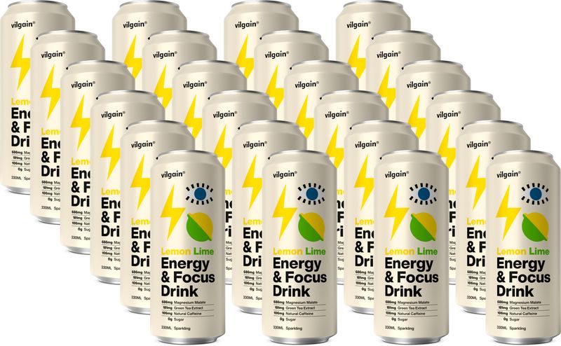 Vilgain Energy & Focus Drink –  24× citron a limetka 330 ml