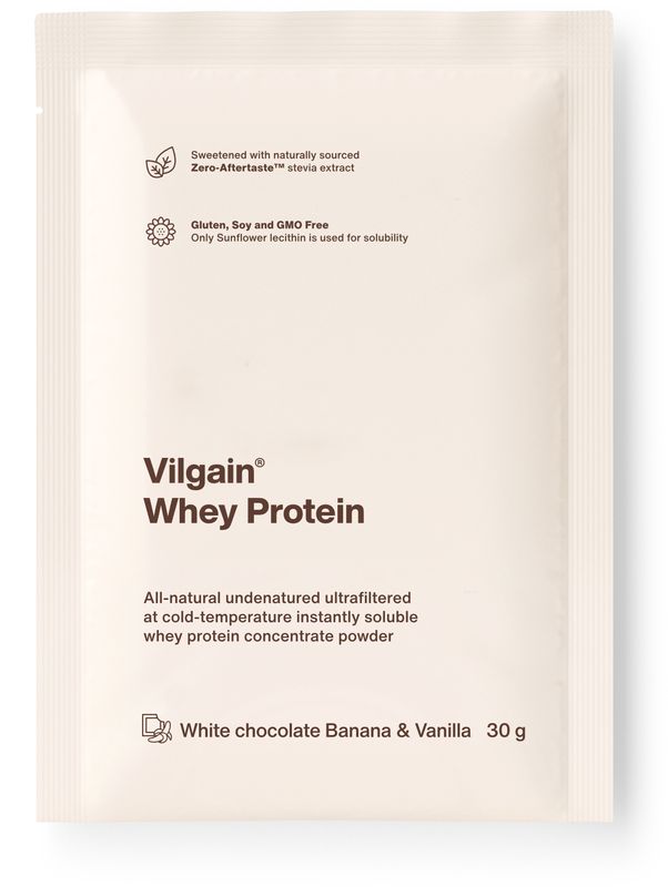 Vilgain Whey Protein bílá čokoláda, banán a vanilka 30 g