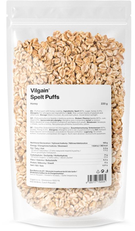 Vilgain Spelt Puffs med 220 g Obrázek