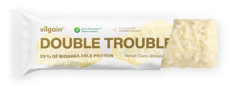 Vilgain Double Trouble Protein Bar – Kokosovo-mandlový dezert 55 g