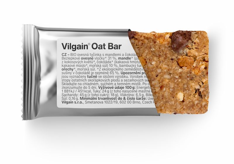 Vilgain Oat Bar BIO mandle a čokoláda 50 g Obrázek