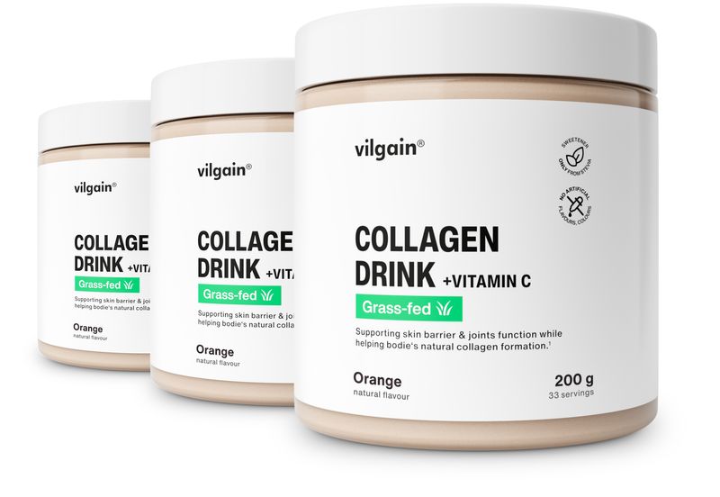Vilgain Collagen Drink + Vitamin C – 3× pomeranč 200 g