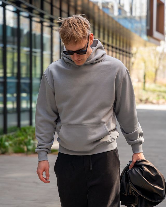 Vilgain Heavy Brushed Hoodie L Concrete Obrázek