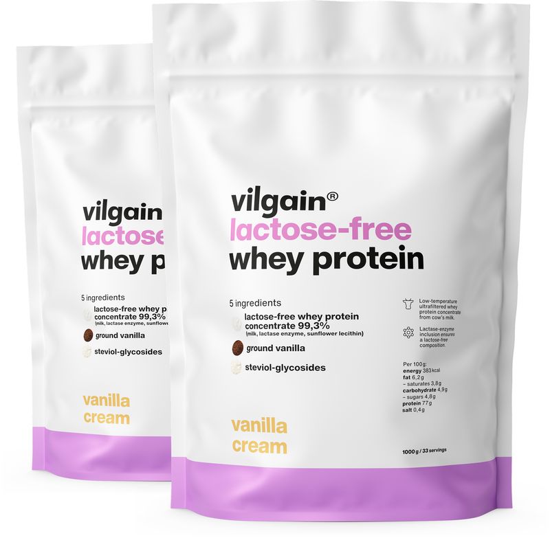Levně Vilgain Lactose Free Whey Protein – 2× Vanilkový krém 1 000 g