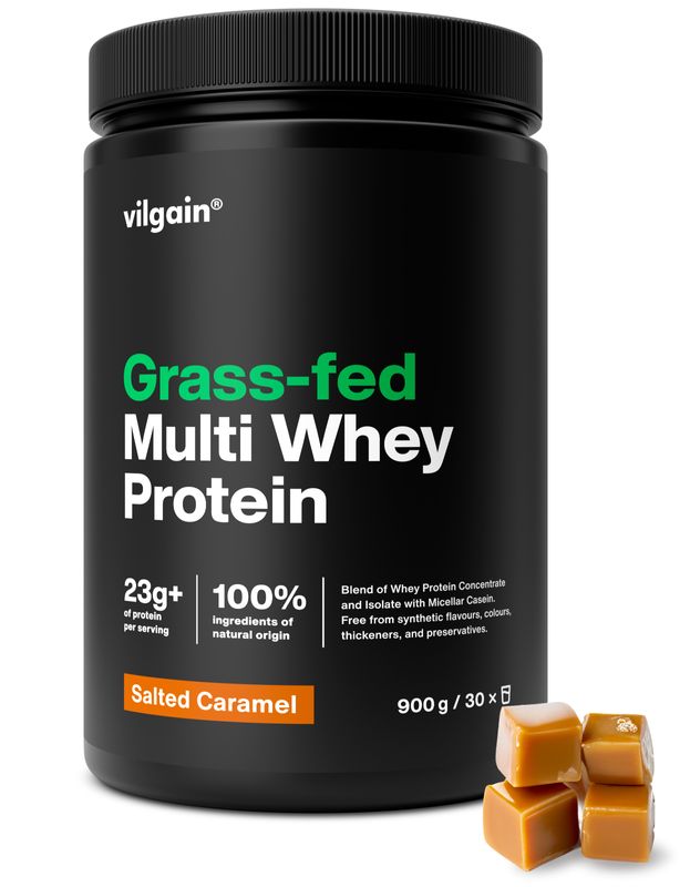 Vilgain Grass-Fed Multi Whey Protein – sós karamell 900 g akciós termékkép 1