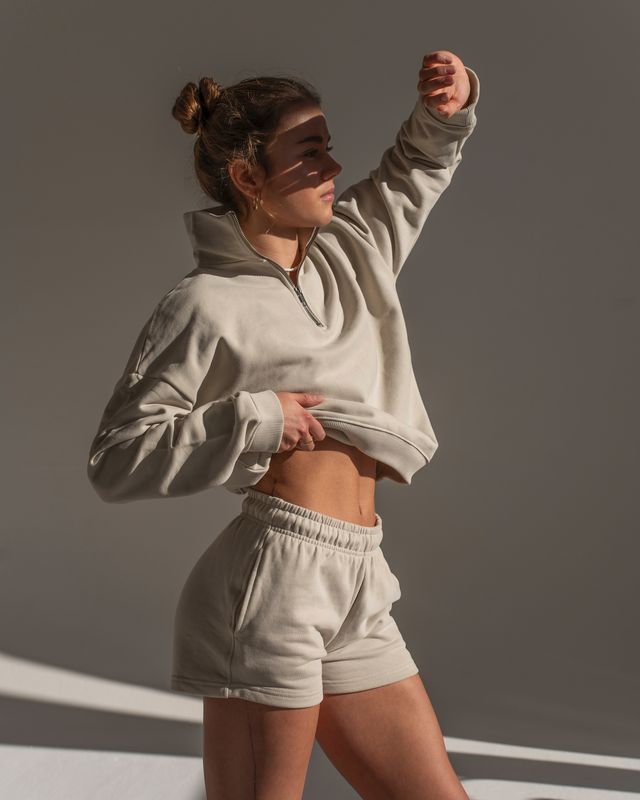Vilgain Cotton Sweat Shorts – M Stone Obrázek